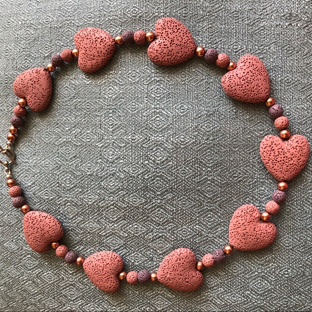 Lava Stone Necklace (dusty pink)